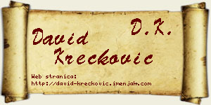 David Krečković vizit kartica